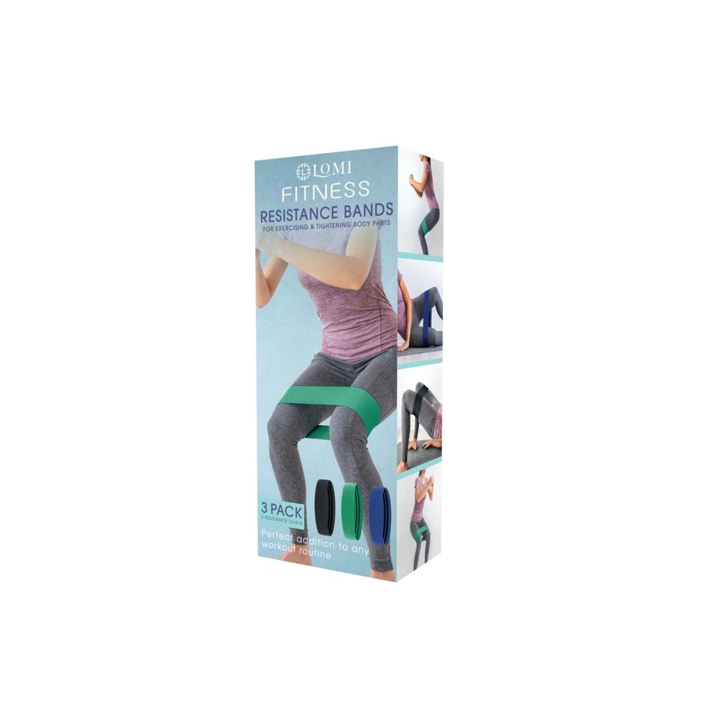 Lomi Fitness Resistance Bands Three Pack 3 Resistance Levels Exercise Tighten